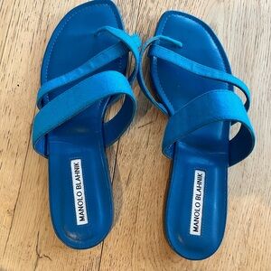New - Manolo Blahnik Blue Sandals